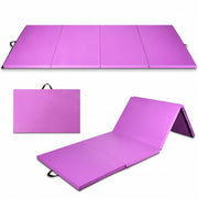 4' x 10' x 2" Folding Gymnastics Tumbling Gym Mat-Purple